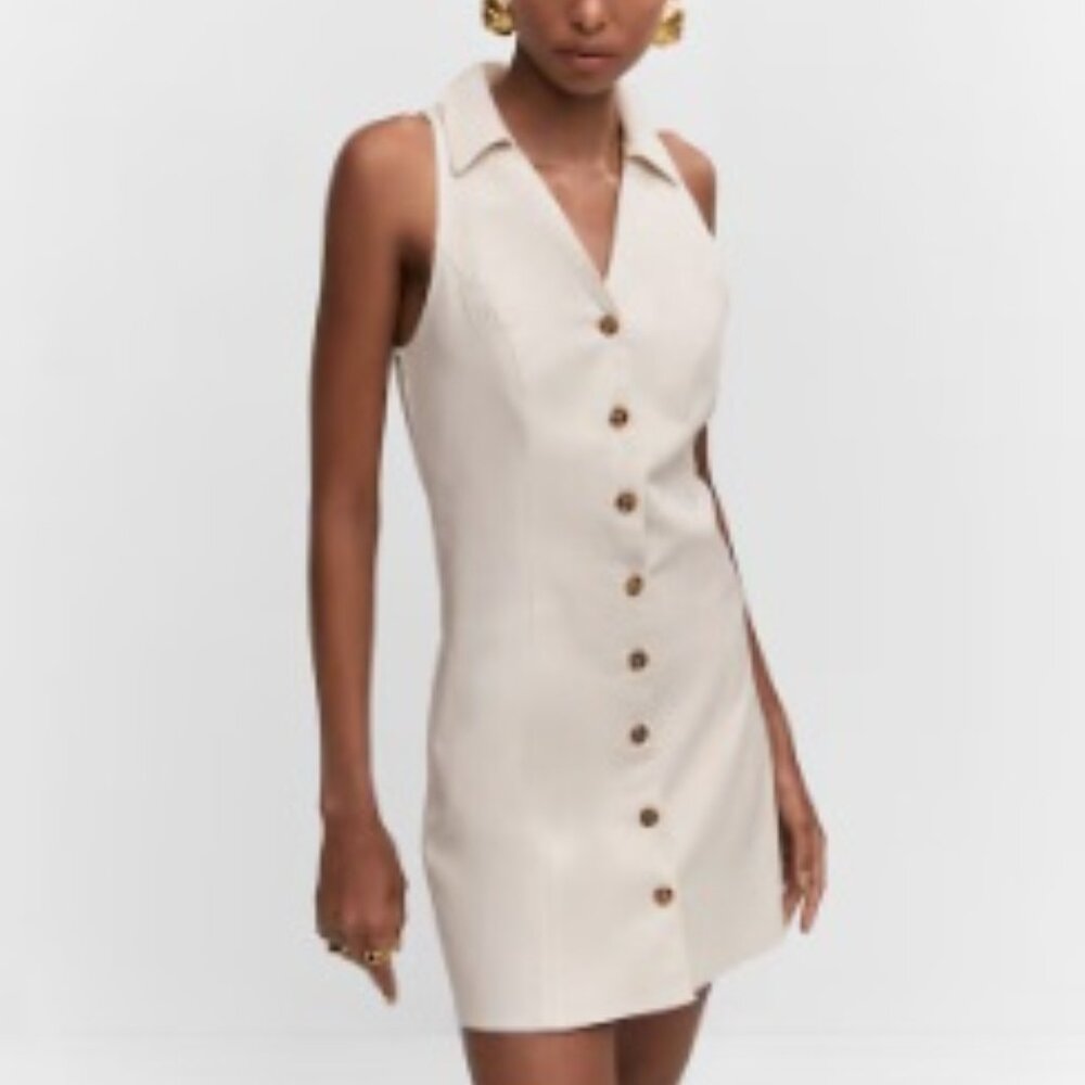 MANGO Ramie mini dress